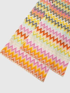 Pantapalazzo in maglia di lana zig zag
