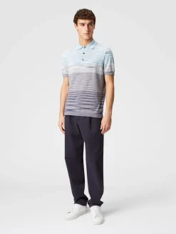 Polo in cotone fiammato dégradé