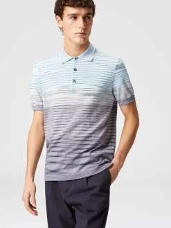 Polo in cotone fiammato dégradé