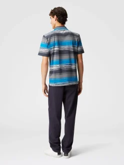 Polo in jersey di cotone a righe sfumate