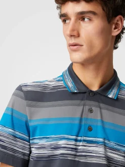 Polo in jersey di cotone a righe sfumate