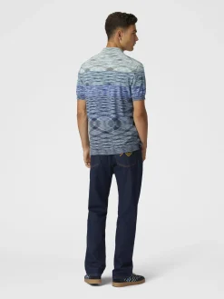 Polo in maglia di cotone fiammato dégradé