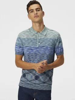 Polo in maglia di cotone fiammato dégradé