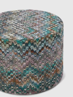 Pouf cilindrico Parrot 40x30 cm zig zag