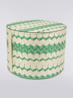 Pouf cilindrico Tread 40x30 cm chevron effetto 3D