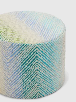 Pouf da esterno cilindrico Island 40x30 cm zig zag bouclé