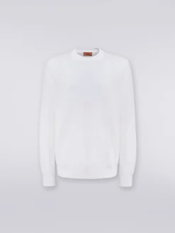 Pullover girocollo in cotone chevron
