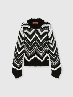 Pullover girocollo in misto lana lamé