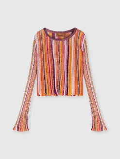 Pullover girocollo in misto vicosa