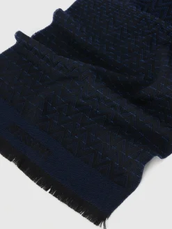 Sciarpa in lana double face zig zag