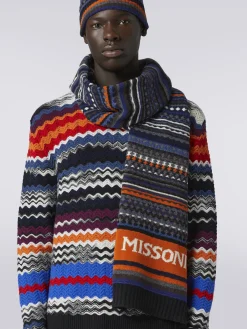 Sciarpa in lana jacquard con logo