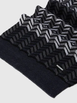 Sciarpa in lana vergine zig zag con logo
