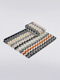 Set 2 pezzi di asciugamani da bagno Bernard in spugna di cotone chevron