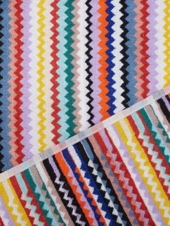 Set 5 pezzi di asciugamani da bagno Riverbero in spugna di cotone zig zag