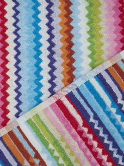 Set 5 pezzi di asciugamani da bagno Riverbero in spugna di cotone zig zag