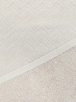 Set 2 pezzi di asciugamani da bagno Chalk in spugna di cotone zig zag