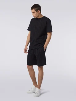 Shorts in cotone e viscosa zig zag