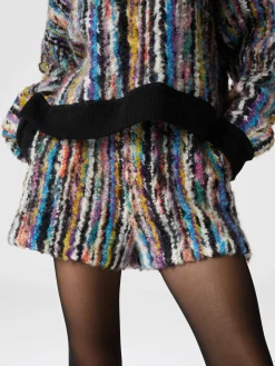 Shorts in lana e mohair bouclé