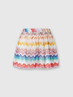 Shorts in maglia di misto viscosa traforata con lurex