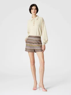 Shorts in viscosa zig zag