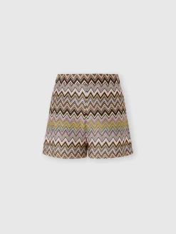 Shorts in viscosa zig zag