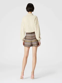 Shorts in viscosa zig zag