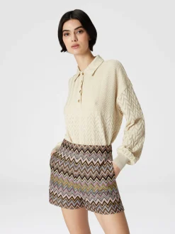Shorts in viscosa zig zag