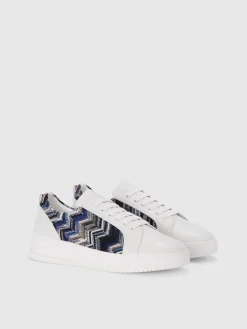 Sneakers con inserto in tessuto zig zag