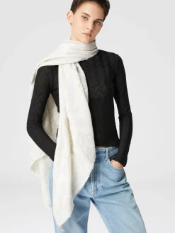Stola in misto cotone zig zag lamé