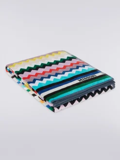 Telo mare 100x180 cm Carlie in spugna di cotone chevron