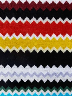 Telo mare 100x180 cm Curt in spugna di cotone zig zag