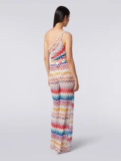 Top monospalla motivo onda con lurex