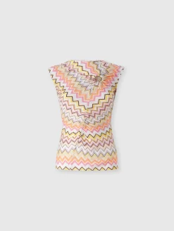 Top senza maniche con scollatura arricciata