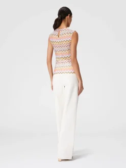 Top senza maniche con scollatura arricciata