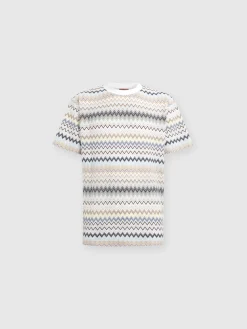 T-shirt con motivo zig zag e logo posteriore