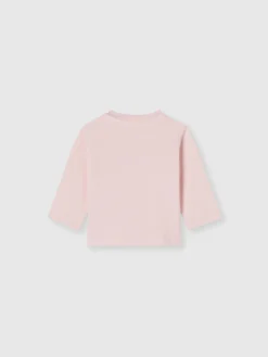 T-shirt girocollo a maniche lunghe in cotone con logo