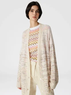 T-shirt in jersey di cotone con inserti chevron