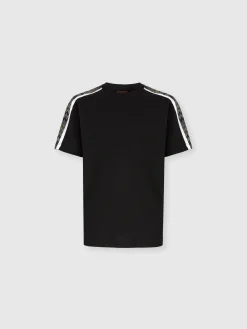 T-shirt in jersey di cotone con inserti zig zag
