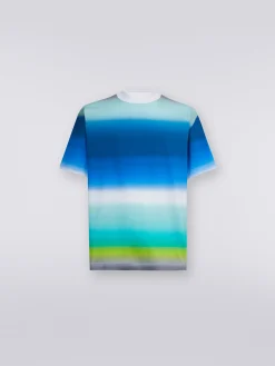 T-shirt oversize in cotone con stampa dégradé