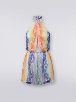 Tuta copricostume corta stampa tie-dye