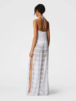 Tuta in viscosa zig zag lamé con frange