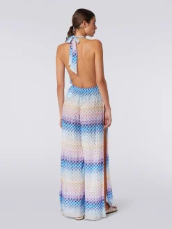 Tuta pantalone effetto pizzo dégradé con lurex