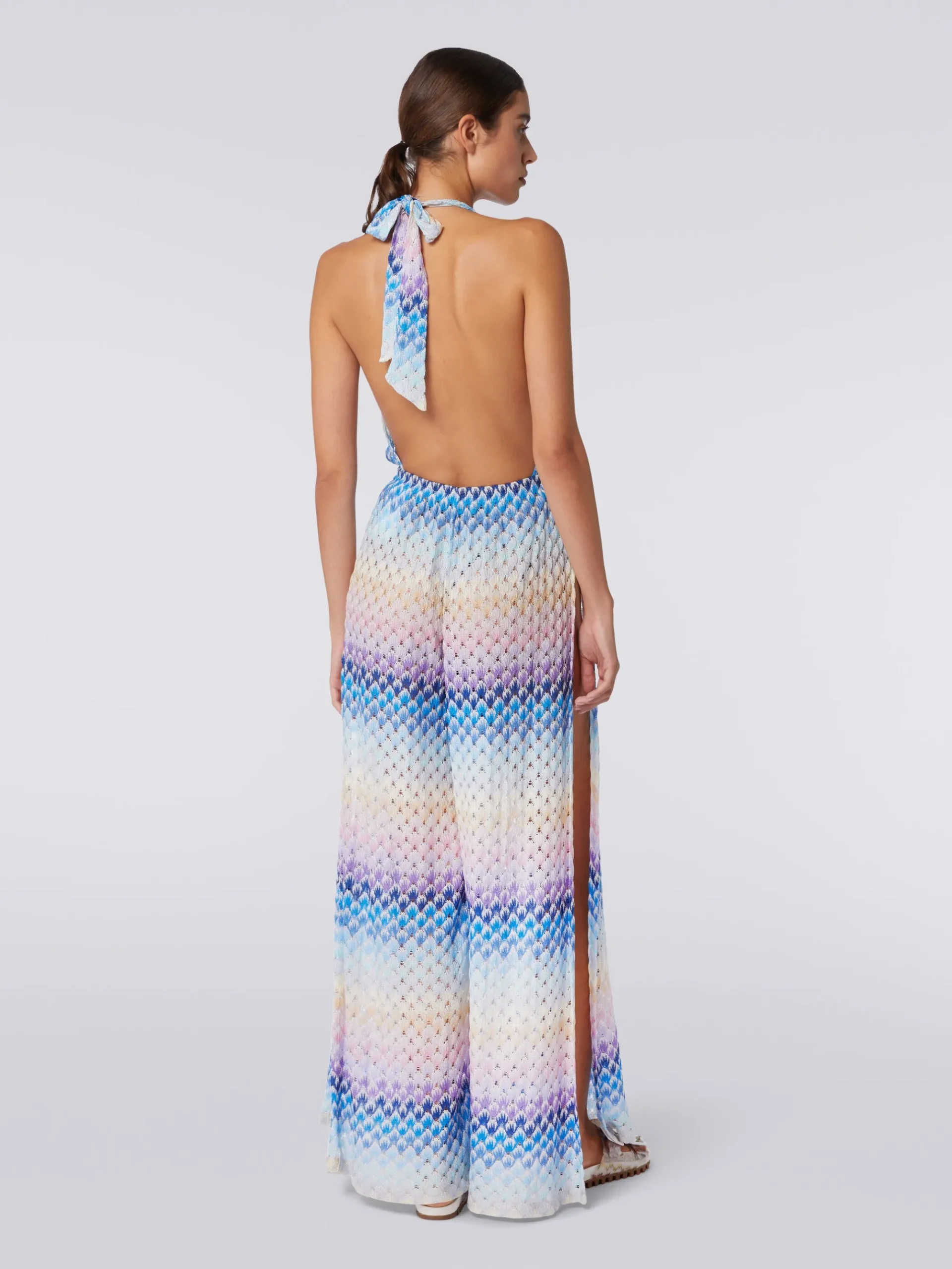 Tuta pantalone effetto pizzo dégradé con lurex