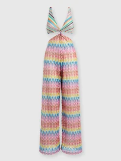 Tuta patchwork in misto cotone con dettagli cut out