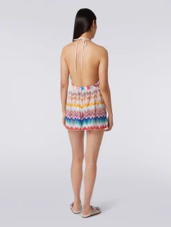 Tuta shorts motivo onda con lurex