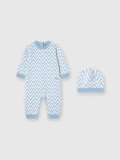 Tutina in cotone e cachemire zig zag