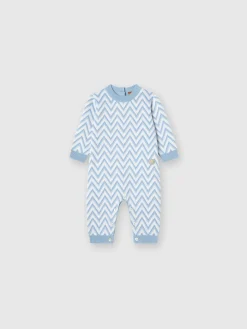 Tutina in cotone e cachemire zig zag