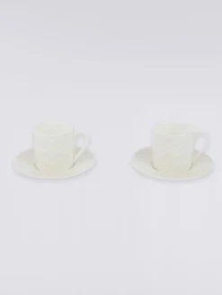 Zigzag White Tazza Caffe Set 2 Pz C/Piattino
